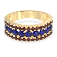 Three Row Round Half-Eternity Mahat Band