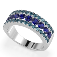 Three Row Round Half-Eternity Mahat Band