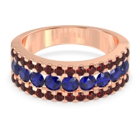 Three Row Round Half-Eternity Mahat Band