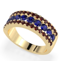 Three Row Round Half-Eternity Mahat Band