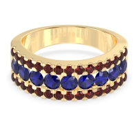 Three Row Round Half-Eternity Mahat Band