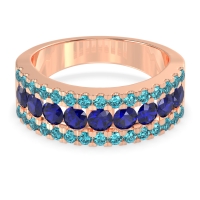 Three Row Round Half-Eternity Mahat Band