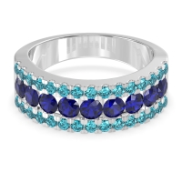 Three Row Round Half-Eternity Mahat Band