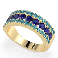 Three Row Round Half-Eternity Mahat Band