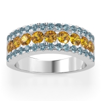 Three Row Round Half-Eternity Mahat Band