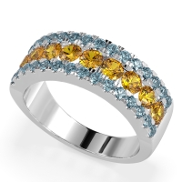 Three Row Round Half-Eternity Mahat Band