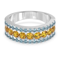 Three Row Round Half-Eternity Mahat Band