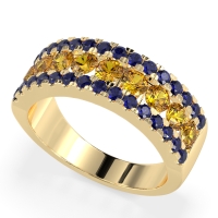 Three Row Round Half-Eternity Mahat Band