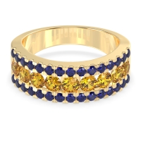 Three Row Round Half-Eternity Mahat Band