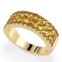 Three Row Round Half-Eternity Mahat Band