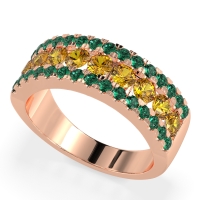 Three Row Round Half-Eternity Mahat Band