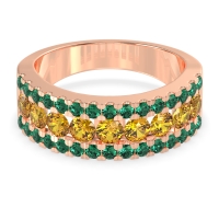 Three Row Round Half-Eternity Mahat Band