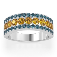 Three Row Round Half-Eternity Mahat Band