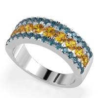 Three Row Round Half-Eternity Mahat Band