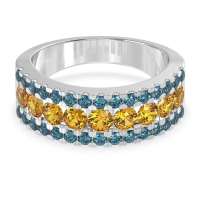 Three Row Round Half-Eternity Mahat Band