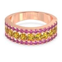 Three Row Round Half-Eternity Mahat Band