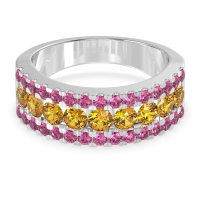 Three Row Round Half-Eternity Mahat Band