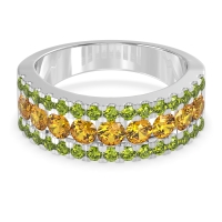 Three Row Round Half-Eternity Mahat Band