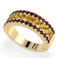 Three Row Round Half-Eternity Mahat Band