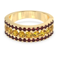 Three Row Round Half-Eternity Mahat Band