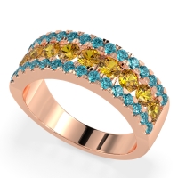 Three Row Round Half-Eternity Mahat Band