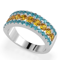 Three Row Round Half-Eternity Mahat Band