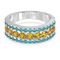 Three Row Round Half-Eternity Mahat Band