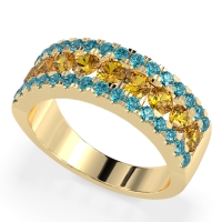 Three Row Round Half-Eternity Mahat Band