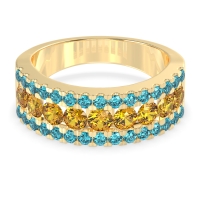 Three Row Round Half-Eternity Mahat Band