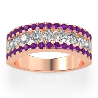 Three Row Round Half-Eternity Mahat Band