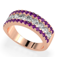 Three Row Round Half-Eternity Mahat Band