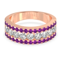 Three Row Round Half-Eternity Mahat Band