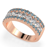 Three Row Round Half-Eternity Mahat Band