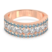 Three Row Round Half-Eternity Mahat Band