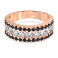 Three Row Round Half-Eternity Mahat Band