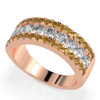 Three Row Round Half-Eternity Mahat Band