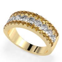 Three Row Round Half-Eternity Mahat Band