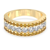 Three Row Round Half-Eternity Mahat Band