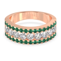 Three Row Round Half-Eternity Mahat Band