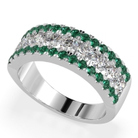 Three Row Round Half-Eternity Mahat Band