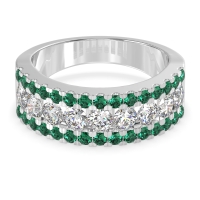 Three Row Round Half-Eternity Mahat Band