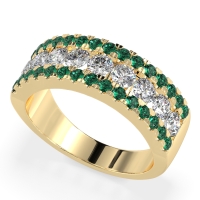 Three Row Round Half-Eternity Mahat Band