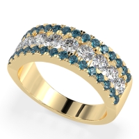 Three Row Round Half-Eternity Mahat Band