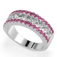 Three Row Round Half-Eternity Mahat Band