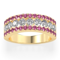 Three Row Round Half-Eternity Mahat Band