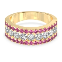 Three Row Round Half-Eternity Mahat Band