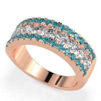 Three Row Round Half-Eternity Mahat Band