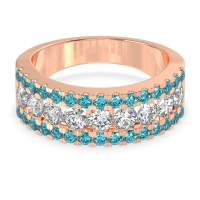 Three Row Round Half-Eternity Mahat Band