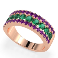 Three Row Round Half-Eternity Mahat Band