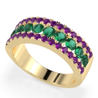 Three Row Round Half-Eternity Mahat Band